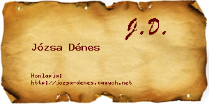 Józsa Dénes névjegykártya