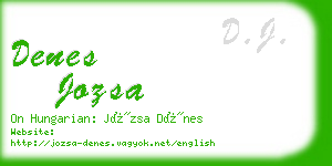 denes jozsa business card